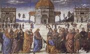 Pietro Perugino Christ giving the Keys to St.Peter oil on canvas